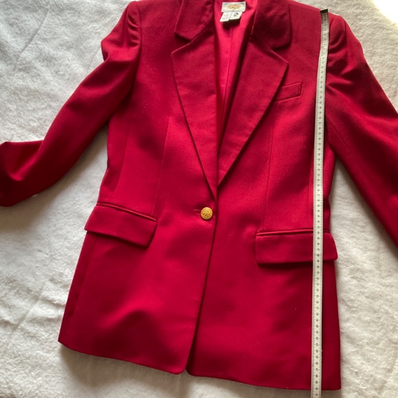 Talbots bright red wool jacket medium - Picture 11 of 16